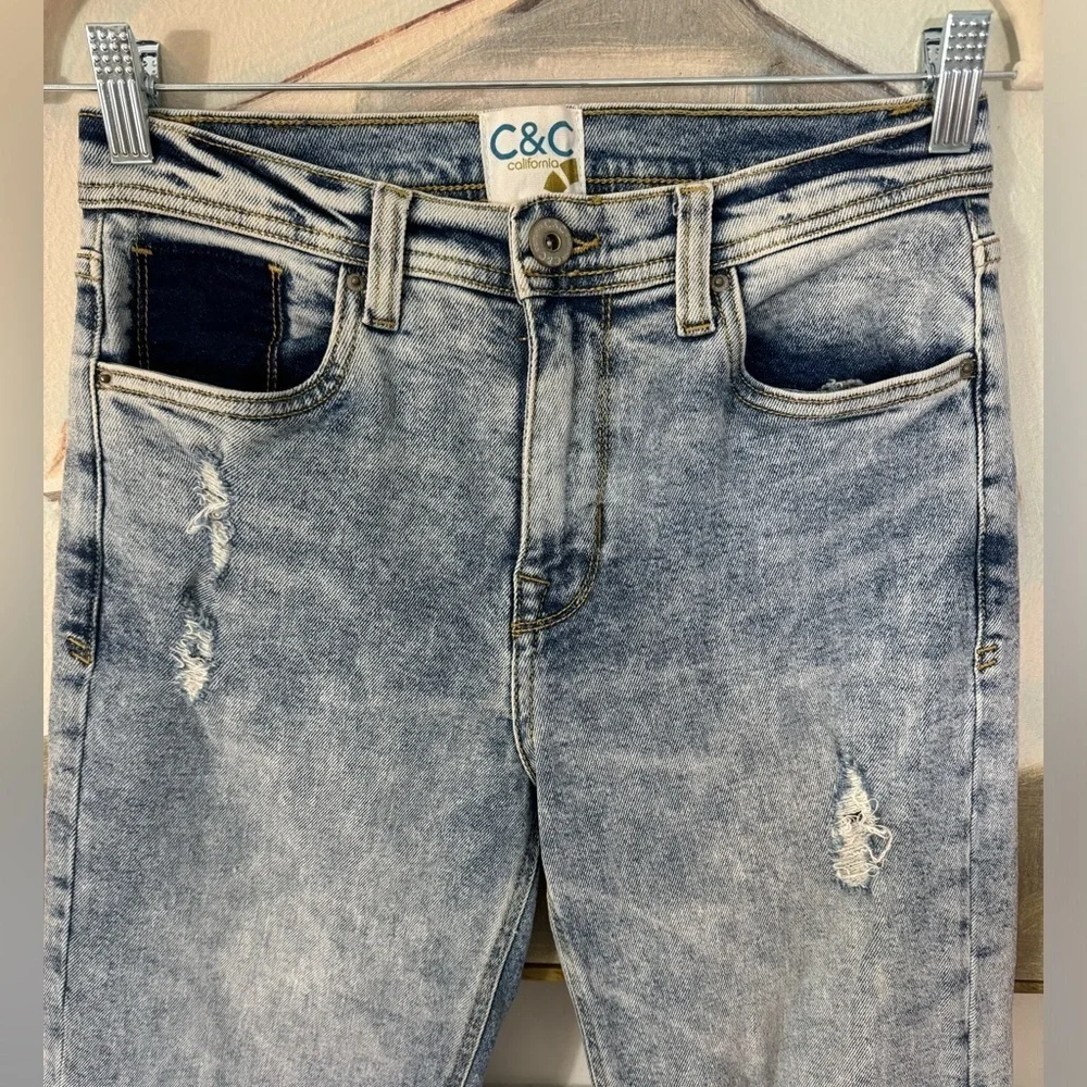 C&C CALIFORNIA Acid Washed Straight Leg Ankle Jean Size 27 - Picture 4 of 11